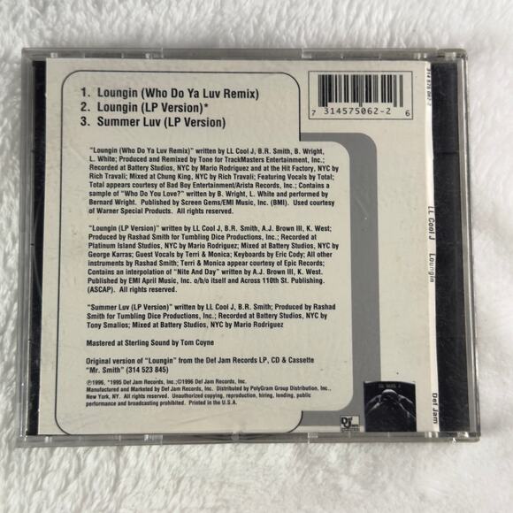 LL Cool J – Loungin’ CD Single 1996 Def Jam Records Hip Hop R&B Remix Summer Luv - Picture 2 of 4